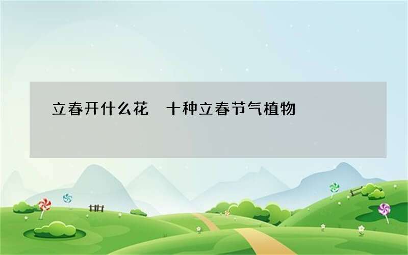 立春开什么花 十种立春节气植物